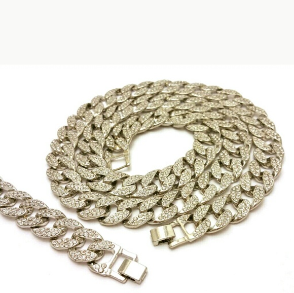 MEN HIP HOP ICED OUT CZ CHAIN BRACELET - Picture 2 of 5